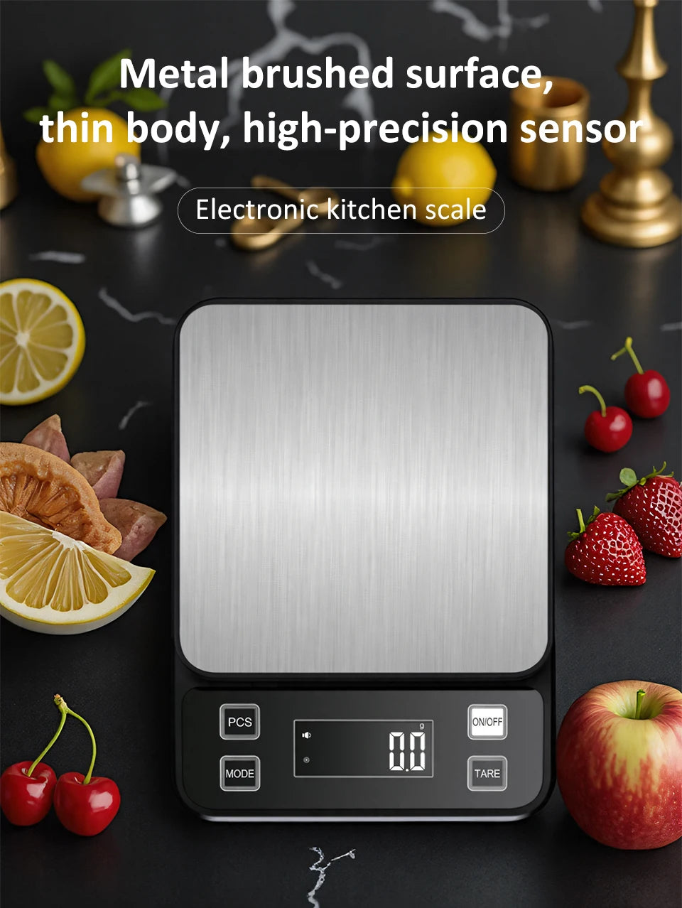3/5/10kg 0.1g Digital Electronic Kitchen Scale LCD Display Fully Waterproof Stainless Steel Measuring Weighing Baking Tool