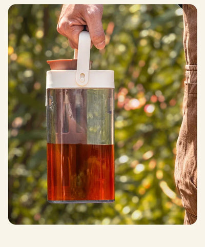 1L Cold Brew Coffee Pot Ice Coffee Maker Cold Brew Jar Leak Proof Container Cold Brewed Fruit Tea Pot for Outdoor Camping Travel