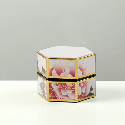 Creative Hexagonal Teapot Tin Can Chinese Tinplate Tea Storage Tank Sealed Portable Tea Box Empty Can Tea Set Accessories