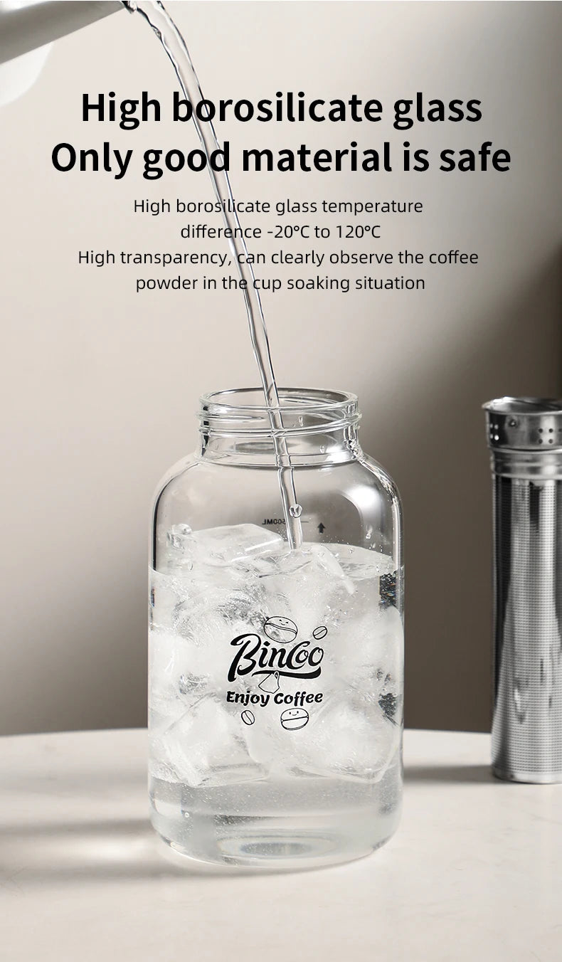 Bincoo Cold Brew Iced Coffee Maker Iced Coffee Maker Tea Infuser Airtight Cold Brew Pitcher Coffee Accessories Cold Brew System