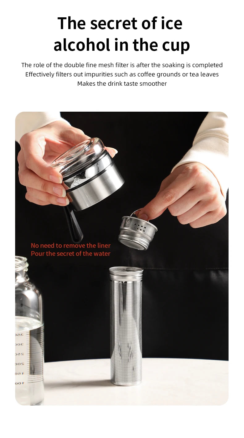 Bincoo Cold Brew Iced Coffee Maker Iced Coffee Maker Tea Infuser Airtight Cold Brew Pitcher Coffee Accessories Cold Brew System