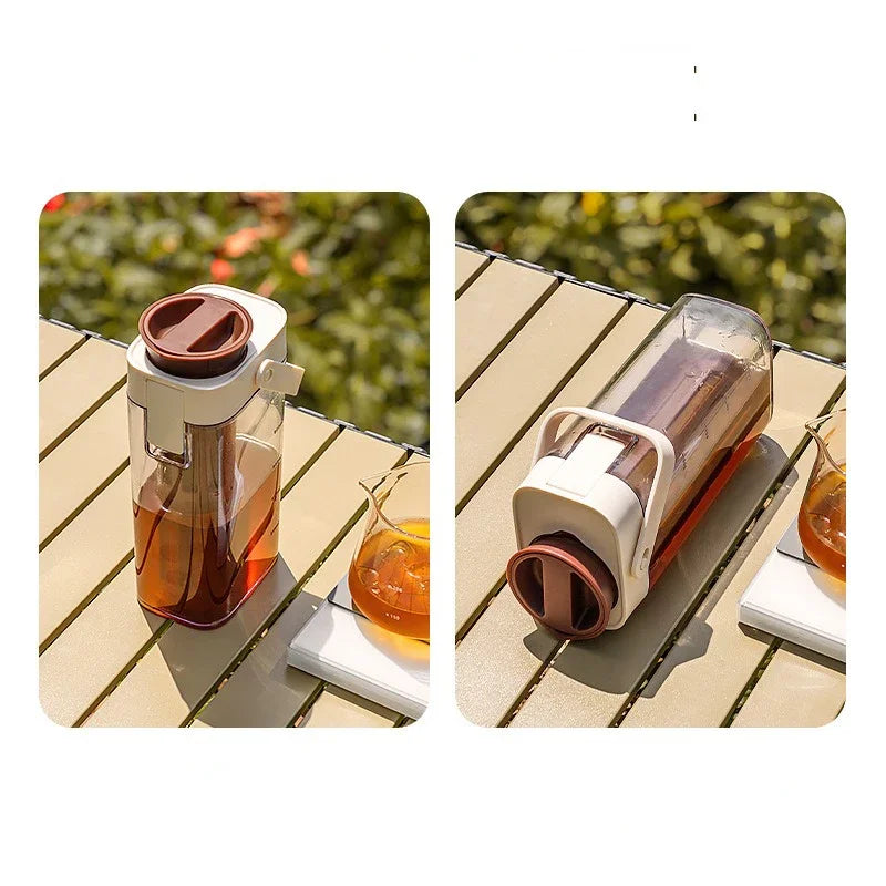 1L Cold Brew Coffee Pot Ice Coffee Maker Cold Brew Jar Leak Proof Container Cold Brewed Fruit Tea Pot for Outdoor Camping Travel