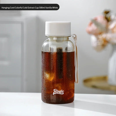 Bincoo 600ml Cold Brew Coffee Tea Maker with 300-Mesh Filter Leakproof Iced Drink Travel Tumbler BPA-Free Tritan Material
