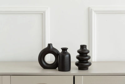 Set of 3 White Ceramic Bohemian Vase Set, Creative home decoration vase ornaments, Wedding home living room Bedroom decoration