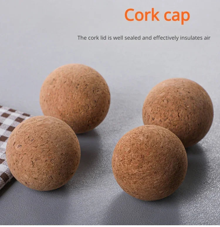 Sealed Jar Cork Stopper Glass Coffee Beans Dried Fruit Storage Box Kitchen Food Multigrain Storage Jar Creative Cork Tea Jar