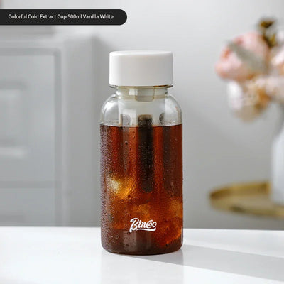 Bincoo 600ml Cold Brew Coffee Tea Maker with 300-Mesh Filter Leakproof Iced Drink Travel Tumbler BPA-Free Tritan Material